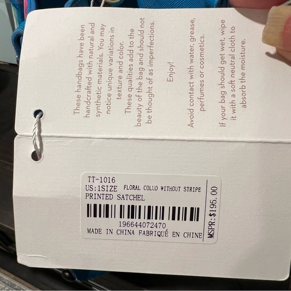 Trina Turk Printed Satchel "Floral Cloud Without Stripe” BNWT!! - Picture 7 of 11